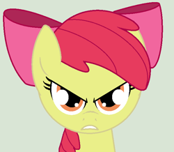 Size: 650x568 | Tagged: safe, artist:pupster0071, imported from derpibooru, apple bloom, earth pony, pony, female, filly, foal, scowl, solo