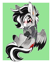 Size: 1280x1546 | Tagged: safe, artist:krypticquartz, imported from derpibooru, oc, alicorn, pony, clothes, hoodie, male, solo, stallion