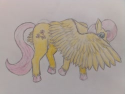 Size: 2560x1920 | Tagged: safe, imported from derpibooru, fluttershy, pegasus, colored hooves, cute, full body, hiding behind wing, looking at you, shy, shyabetes, simple background, solo, unshorn fetlocks, walking, white background, wings