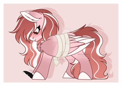 Size: 1920x1355 | Tagged: safe, artist:krypticquartz, imported from derpibooru, oc, pegasus, pony, bandage, deviantart watermark, feather, female, filly, foal, obtrusive watermark, solo, watermark