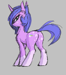 Size: 487x553 | Tagged: safe, oc, oc only, pony, unicorn, aggie.io, butt, female, looking back, mare, plot, raised tail, simple background, tail
