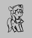 Size: 64x75 | Tagged: safe, earth pony, pony, aggie.io, female, lowres, mare, monochrome, simple background, smiling