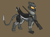Size: 1500x1124 | Tagged: safe, artist:fullmetaldreams, imported from derpibooru, oc, griffon, fallout equestria, armor, beeg, brown background, crossover, fallout equestria: all roads lead home, griffon oc, gun, metro 2033, power armor, roadside picnic, s.t.a.l.k.e.r., science fiction, shotgun, simple background, solo, subway, weapon