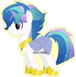 Size: 445x451 | Tagged: safe, artist:stormcloud-yt, imported from derpibooru, oc, oc only, oc:alex, alicorn, pony, alicorn oc, base used, ethereal mane, hoof shoes, horn, male, offspring, parent:princess celestia, parent:royal guard, parents:guardlestia, peytral, simple background, stallion, starry mane, transparent background, wings