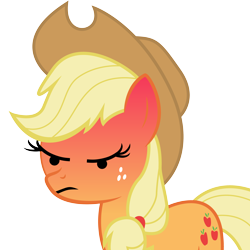 Size: 4000x4000 | Tagged: safe, artist:dharthez, edit, editor:merik1337, imported from derpibooru, applejack, angry, cowboy hat, emoji, frown, hat, lidded eyes, simple background, solo, transparent background