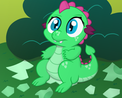 Size: 2800x2256 | Tagged: safe, artist:sweetielover, imported from derpibooru, oc, oc only, oc:goldigony, dragon, baby, baby dragon, brush, cute, daaaaaaaaaaaw, dragoness, female, high res, sitting, solo, weapons-grade cute