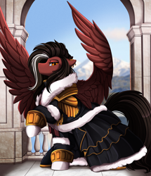 Size: 3294x3826 | Tagged: safe, artist:pridark, imported from derpibooru, oc, oc only, oc:elusive shield, pegasus, pony, clothes, cosplay, costume, emet-selch, final fantasy, final fantasy xiv, solo