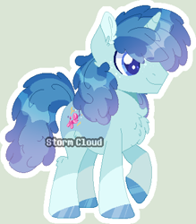 Size: 374x426 | Tagged: safe, artist:stormcloud-yt, imported from derpibooru, party favor, pony, unicorn, base used, chest fluff, ear fluff, hoof polish, male, raised hoof, redesign, smiling, solo, stallion