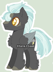 Size: 322x436 | Tagged: safe, artist:stormcloud-yt, imported from derpibooru, thunderlane, pegasus, pony, base used, chest fluff, colored wings, feathered fetlocks, male, redesign, simple background, smiling, solo, stallion, two toned wings, wings