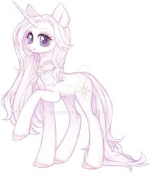 Size: 1024x1172 | Tagged: safe, artist:miioko, imported from derpibooru, oc, oc only, pony, unicorn, deviantart watermark, eyelashes, female, horn, mare, obtrusive watermark, raised hoof, simple background, solo, transparent background, unicorn oc, watermark
