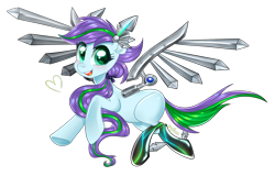Size: 1551x993 | Tagged: safe, artist:kaikururu, imported from derpibooru, oc, oc only, earth pony, pony, artificial wings, augmented, clothes, earth pony oc, eyelashes, latex, latex socks, mechanical wing, simple background, smiling, socks, solo, transparent background, wings