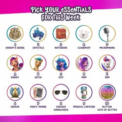 Size: 1080x1080 | Tagged: safe, imported from derpibooru, hitch trailblazer, izzy moonbow, pipp petals, sunny starscout, zipp storm, earth pony, pegasus, pony, unicorn, cellphone, cloudpuff, crystal, female, g5, instagram, male, mane five (g5), mare, microphone, my little pony: a new generation, official, open mouth, open smile, phone, smartphone, smiling, spread wings, stallion, sunglasses, wings