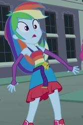 Size: 1103x1656 | Tagged: safe, imported from derpibooru, screencap, rainbow dash, equestria girls, equestria girls (movie), bare shoulders, cropped, fall formal outfits, sleeveless, strapless