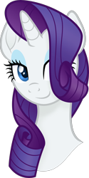 Size: 4000x8003 | Tagged: safe, artist:negatif22, imported from derpibooru, rarity, pony, unicorn, bust, female, hair over one eye, lidded eyes, mare, one eye closed, portrait, simple background, smiling, solo, transparent background, vector