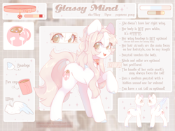 Size: 3200x2400 | Tagged: safe, artist:cofiiclouds, imported from derpibooru, oc, oc only, oc:glassy mind, pegasus, pony, coffee cup, collar, cup, female, mare, medium ponytail, pegasus oc, ponytail, reference, reference sheet, solo