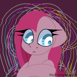 Size: 1640x1639 | Tagged: safe, artist:bluemoon, imported from derpibooru, pinkie pie, earth pony, pony, looking down, pinkamena diane pie, solo, wide eyes