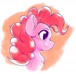 Size: 1427x1379 | Tagged: safe, artist:kurogewapony, imported from derpibooru, pinkie pie, earth pony, pony, blushing, bust, chest fluff, cute, diapinkes, female, happy, mare, portrait, simple background, smiling, solo