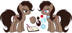 Size: 3500x1618 | Tagged: safe, artist:muhammad yunus, imported from ponybooru, oc, oc only, oc:virva, pegasus, pony, base used, bedroom eyes, book, eye, eyes, female, glasses, jewelry, mare, medibang paint, necklace, pegasus oc, pencil, simple background, solo, transparent background, unamused, wings