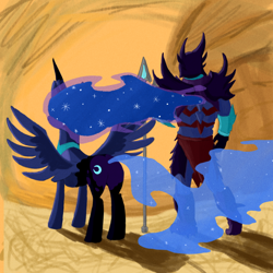 Size: 1000x1000 | Tagged: safe, artist:sodapop200, imported from derpibooru, nightmare moon, princess luna, alicorn, human, pony, butt, plot