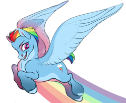 Size: 1445x1181 | Tagged: safe, artist:lleeckranistll, imported from derpibooru, rainbow dash, pegasus, pony, flying, freckles, pale belly, rainbow trail, short mane, simple background, solo, transparent background