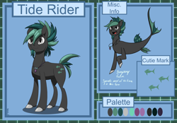 Size: 2360x1640 | Tagged: safe, artist:rosastrasza, imported from derpibooru, earth pony, merpony, pony, seapony (g4), male, reference sheet, solo, stallion