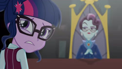 Size: 3410x1920 | Tagged: safe, imported from derpibooru, screencap, principal abacus cinch, sci-twi, twilight sparkle, equestria girls, friendship games, duo, female, glasses, high res