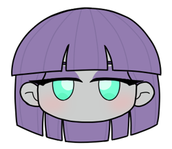 Size: 370x320 | Tagged: safe, artist:batipin, imported from derpibooru, maud pie, equestria girls, blushing, chibi, head only, simple background, solo, transparent background