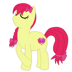 Size: 4200x4200 | Tagged: safe, artist:kannayui, imported from derpibooru, apple bloom, earth pony, pony, alternate hairstyle, braid, eyes closed, female, mare, older, older apple bloom, simple background, solo, transparent background