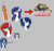 Size: 709x666 | Tagged: safe, artist:seafooddinner, oc, oc only, oc:jaxapone, oc:nasapone, oc:roscosmospone, oc:spacexpone, oc:ulapone, earth pony, pony, aggie.io, explosion, female, jewelry, mare, nasa, necklace, nervous, pnn, rocket, simple background, sls, smiling, sweat