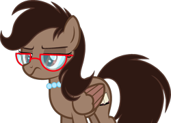 Size: 1756x1262 | Tagged: safe, artist:muhammad yunus, imported from ponybooru, oc, oc:virva, pegasus, base used, bedroom eyes, glasses, jewelry, medibang paint, necklace, pegasus oc, simple background, solo, transparent background, unamused, wings