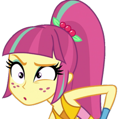 Size: 585x574 | Tagged: safe, artist:marcoequestrian98, edit, edited screencap, imported from derpibooru, screencap, sour sweet, dance magic, equestria girls, spoiler:eqg specials, background removed, bare shoulders, confused, female, not a vector, simple background, sleeveless, solo, transparent background