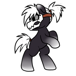 Size: 1000x1000 | Tagged: safe, artist:paperbagpony, imported from derpibooru, oc, oc:tempus flâneur, earth pony, earth pony oc, mask, ponytail, simple background, transparent background