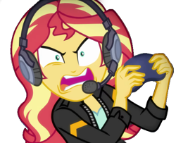 Size: 561x455 | Tagged: safe, artist:marcoequestrian98, edit, edited screencap, imported from derpibooru, screencap, sunset shimmer, equestria girls, equestria girls series, game stream, spoiler:eqg series (season 2), background removed, controller, female, gamer sunset, not a vector, psycho gamer sunset, simple background, solo, tell me what you need, transparent background