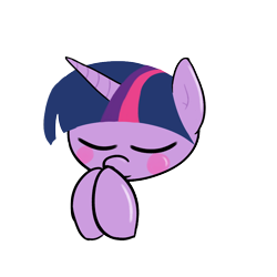 Size: 1000x1000 | Tagged: safe, artist:sodapop200, imported from derpibooru, twilight sparkle, pony, unicorn, blush sticker, blushing, eyes closed, praying, simple background, solo, transparent background