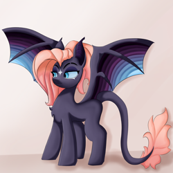 Size: 3000x3000 | Tagged: safe, artist:stargrid, imported from derpibooru, oc, oc only, bat pony, pony, female, simple background, solo, wings