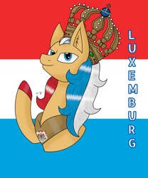 Size: 1280x1536 | Tagged: safe, artist:hiroultimate, imported from derpibooru, oc, pony, flag, luxembourg, nation ponies, ponified, solo