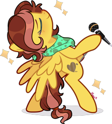 Size: 2830x3143 | Tagged: safe, artist:kurosawakuro, imported from derpibooru, oc, pegasus, pony, bipedal, female, mare, microphone, simple background, solo, transparent background