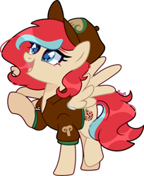 Size: 2146x2633 | Tagged: safe, artist:kurosawakuro, artist:mint-light, imported from derpibooru, oc, oc:basil bake, pegasus, pony, base used, clothes, female, hat, mare, shirt, simple background, solo, transparent background