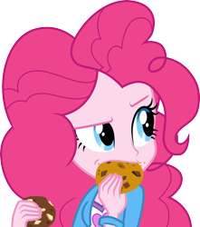 Size: 3000x3392 | Tagged: safe, artist:cloudy glow, imported from derpibooru, pinkie pie, equestria girls, rainbow rocks, cookie, food, simple background, solo, transparent background, vector