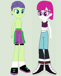 Size: 379x466 | Tagged: safe, artist:matthewjabeznazarioa, imported from derpibooru, cucumber seed, little red, equestria girls, crossover, equestria girls-ified, exeron fighters, martial arts kids, martial arts kids outfits