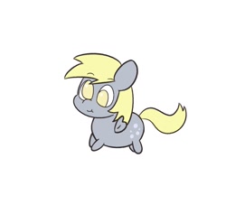 Size: 1477x1398 | Tagged: safe, artist:limitmj, imported from derpibooru, derpy hooves, pegasus, pony, :t, chonk, eyebrows, eyebrows visible through hair, full body, no pupils, simple background, solo, tail, white background