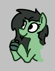 Size: 247x322 | Tagged: safe, artist:firecracker, oc, oc:filly anon, earth pony, pony, aggie.io, female, filly, grenade, lowres, mare, simple background, smiling
