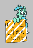 Size: 113x165 | Tagged: safe, lyra heartstrings, pony, unicorn, aggie.io, female, lowres, mare, open mouth, sign, simple background, smiling