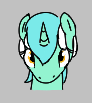 Size: 92x103 | Tagged: safe, lyra heartstrings, pony, unicorn, aggie.io, female, looking up, lowres, mare, simple background