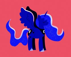 Size: 1024x826 | Tagged: safe, artist:cyberspit, imported from derpibooru, princess luna, alicorn, pony, eyes closed, red background, simple background, solo