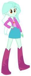 Size: 578x1382 | Tagged: safe, artist:iamsheila, imported from derpibooru, lyra heartstrings, sunset shimmer, equestria girls, boots, clothes, hand on hip, high heel boots, jacket, palette swap, recolor, shirt, shoes, simple background, skirt, solo, transparent background