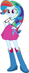 Size: 567x1410 | Tagged: safe, artist:iamsheila, imported from derpibooru, rainbow dash, rarity, equestria girls, belt, boots, clothes, high heel boots, palette swap, recolor, shirt, shoes, simple background, skirt, solo, transparent background
