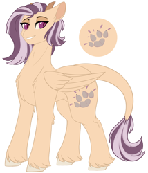 Size: 1248x1457 | Tagged: safe, artist:purplegrim40, imported from derpibooru, oc, oc only, oc:fauna, hybrid, pegasus, pony, female, interspecies offspring, mare, offspring, parent:discord, parent:fluttershy, parents:discoshy, paw prints, pegasus oc, smiling, smirk, unshorn fetlocks, wings