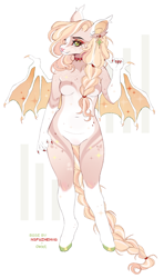 Size: 946x1603 | Tagged: safe, artist:miioko, imported from derpibooru, oc, oc only, anthro, bat pony, unguligrade anthro, barbie doll anatomy, base used, bat pony oc, bat wings, breasts, choker, featureless breasts, featureless crotch, female, hoof polish, simple background, solo, white background, wings