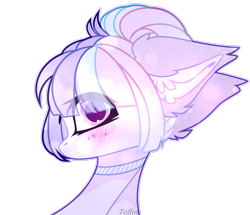 Size: 2643x2269 | Tagged: safe, artist:toffeelavender, imported from derpibooru, oc, oc only, earth pony, pony, base used, bust, choker, ear fluff, earth pony oc, eye clipping through hair, female, mare, simple background, transparent background